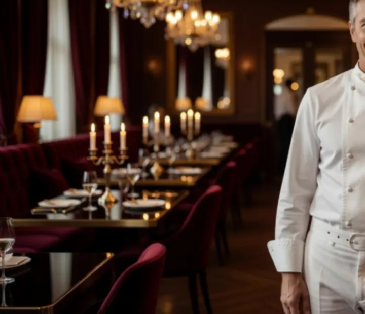 Hlavní šéfkuchař restaurace Chefia Casino v elegantní kuchyni